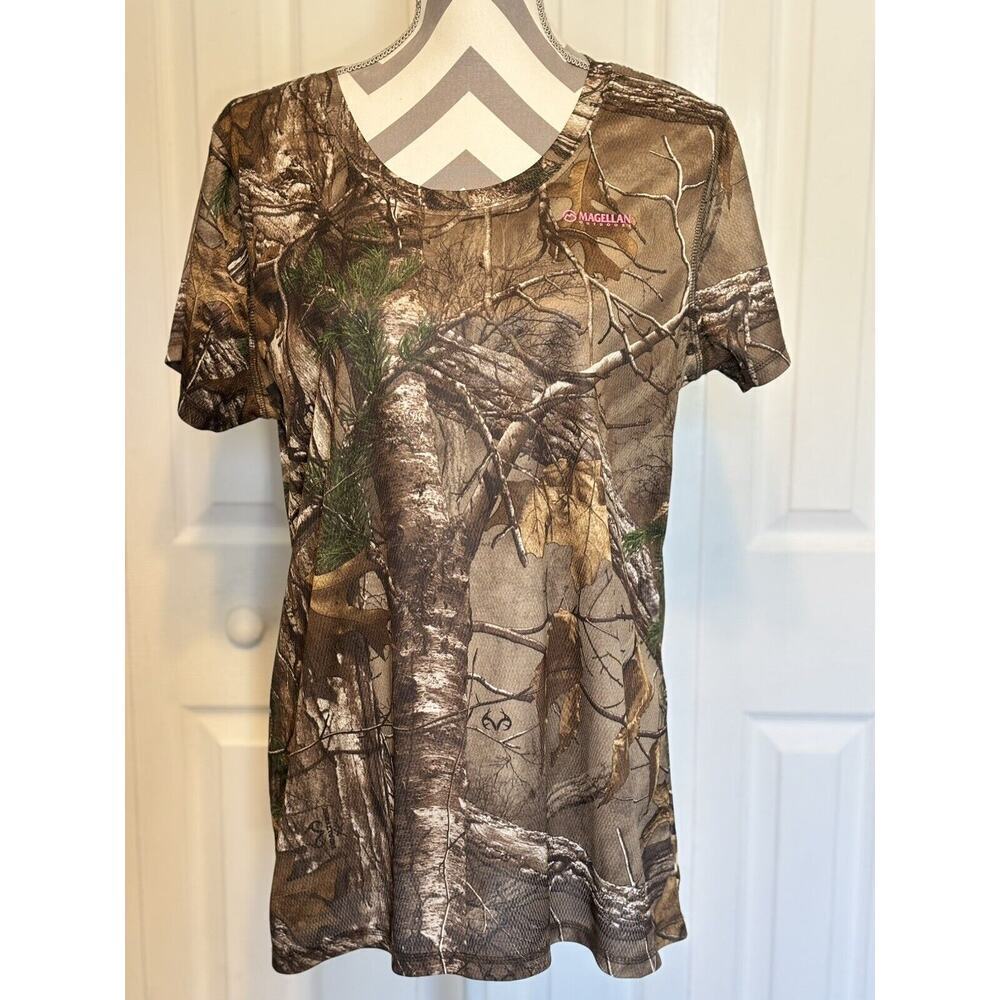 Magellan Outdoors Shirt Womens Camo Hunt Gear Real Tree Camouflage XLarge